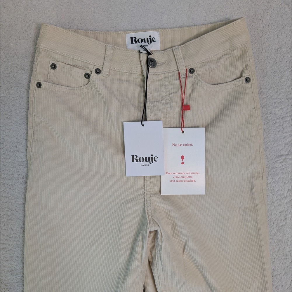 NEW Rouje Paris  24"x28" H21 Yvon Corduroy Velour Pants Nuit High Waisted‎ Sz 34